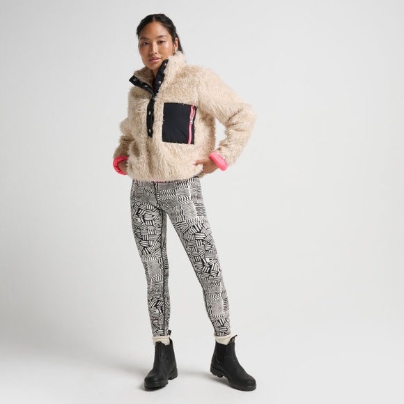 STANCE | "Heatin' Up" Sherpa Pullover Beige Ivory Pink Black Jacket | Large - Picture 2 of 9